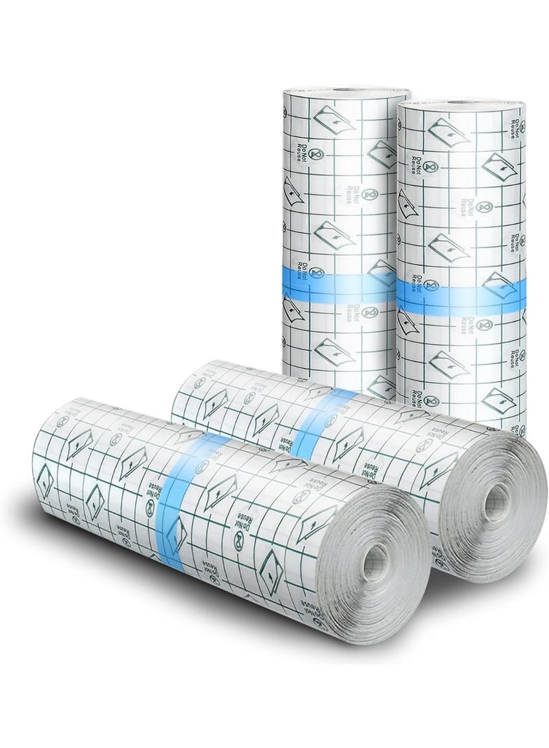 Soofam 4 Pack Tattoo Aftercare Waterproof Bandage,6" x 4.4 Yard Tattoo Cover Up Tape,Tattoo Healing Wrap,Tattoo Wrap for Faster Tattoo Healing Recovery and Skin Care Protection,Wound Cover for Shower - Image 1